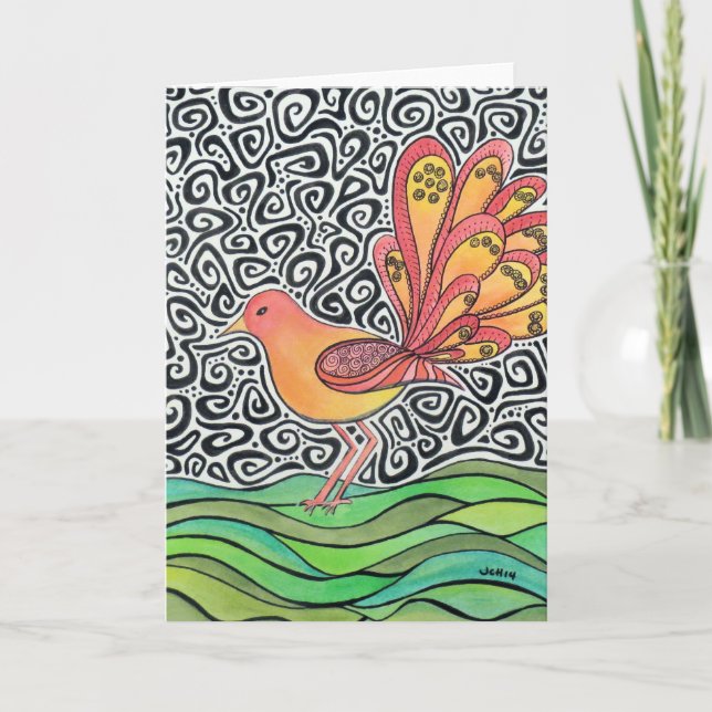 Carte de voeux géniale d'oiseau (Devant)