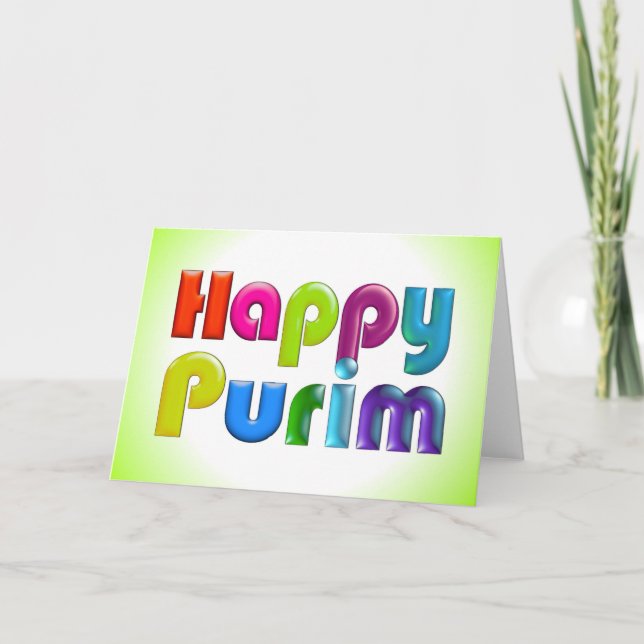 Carte de voeux géniale HEUREUSE de PURIM (Devant)