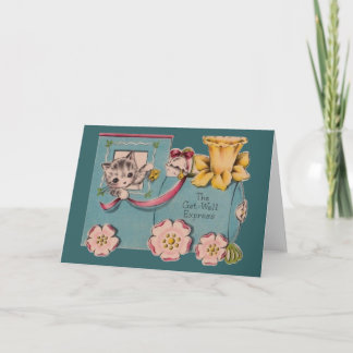 Carte de voeux Get Well vintage