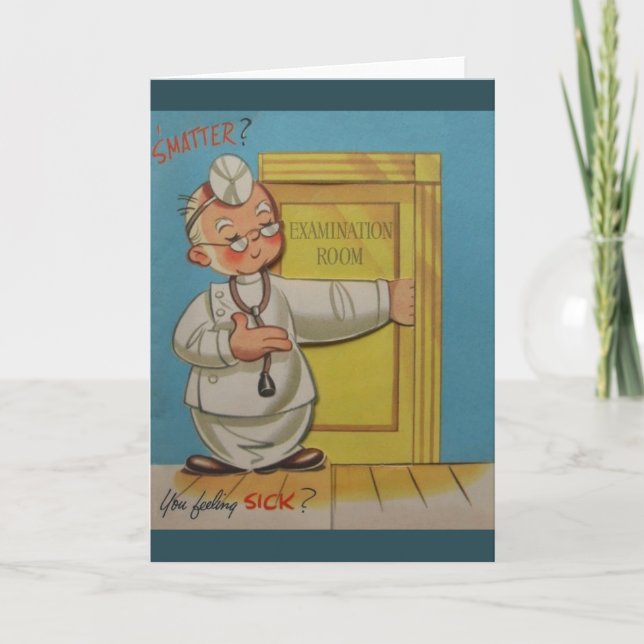 Carte de voeux Get Well vintage (Devant)