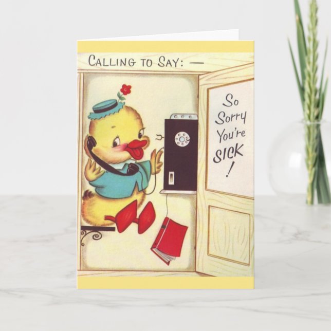 Carte de voeux Get Well vintage (Devant)