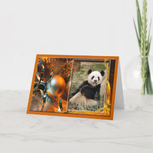 Carte de voeux Giant Panda Bear Noël
