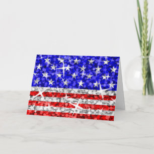 Carte de voeux Glitz USA 'Your Text'