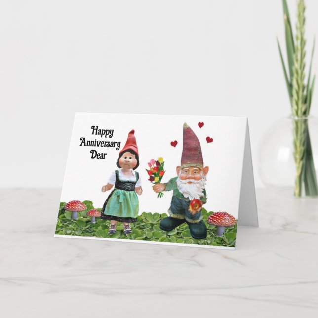 Carte de voeux Gnomes Happy Anniversaire (Devant)