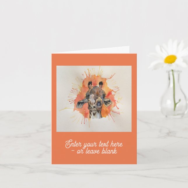 Carte de voeux Gobsmacked Giraffe sur mesure (Petite plante)