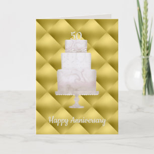 Carte de voeux Gold 3 Tier 50th Anniversary