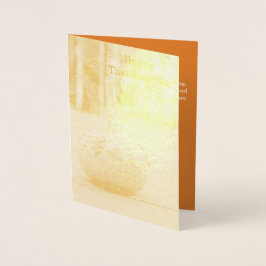 Carte de voeux Gold Foil Citrouille Thanksgiving