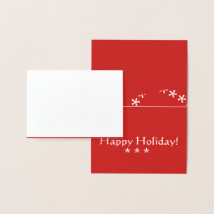 Carte de voeux Gold Foil Winter Snow Christmas