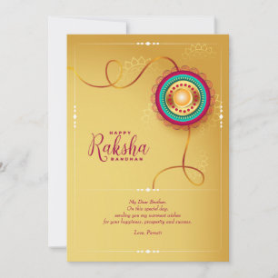 Carte de voeux Gold Raksha Bandhan