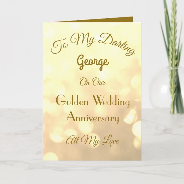 Carte de voeux Golden Anniversary pour mari. (Devant)