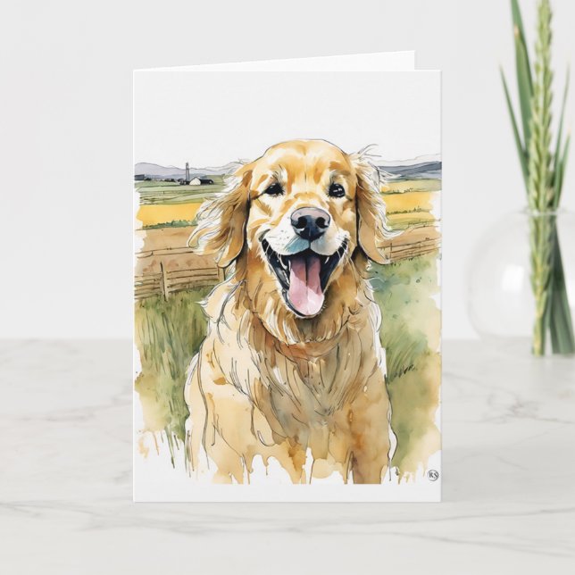 Carte de vœux Golden Retriever (Devant)