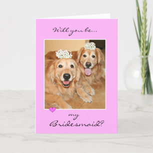Carte de voeux Golden Retriever Bridesmaid