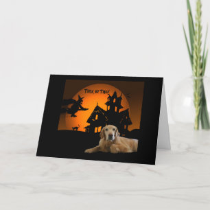 Carte de voeux Golden Retriever Halloween