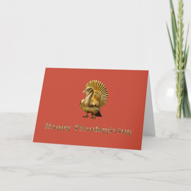 Carte de voeux Golden Turkey Thanksgiving (Devant)