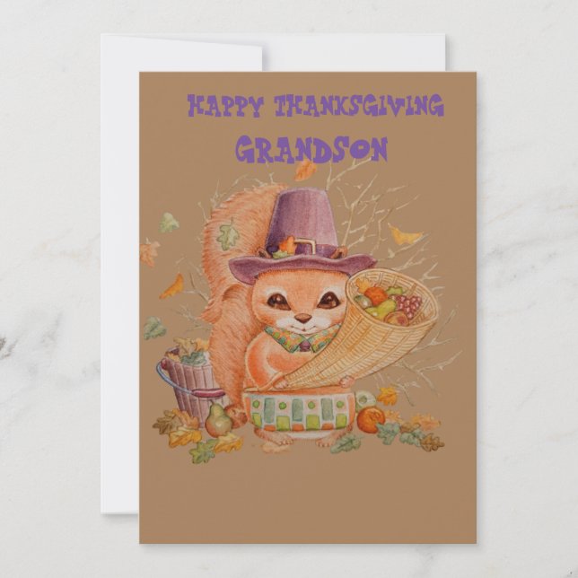 Carte de voeux Grandsons Thanksgiving (Devant)