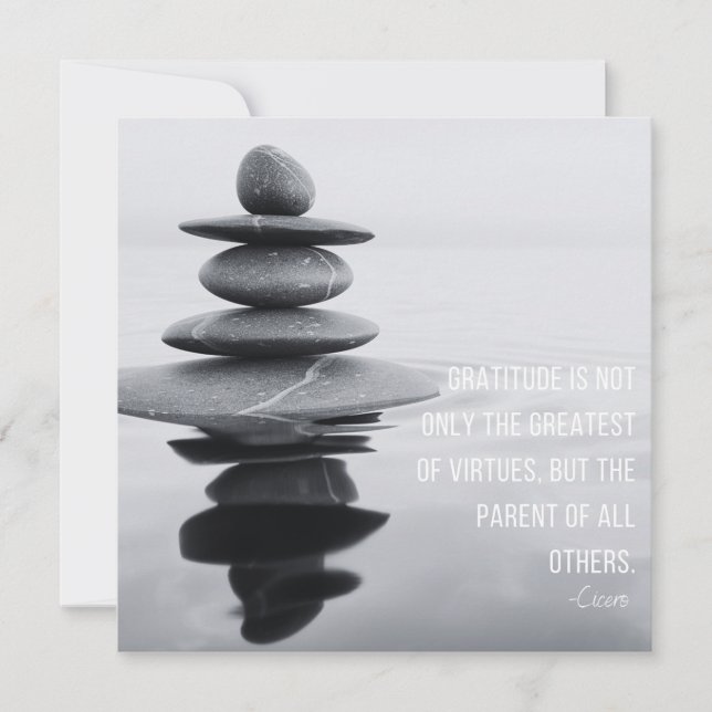 Carte de voeux Gratitude Quote Stone Balancing (Devant)