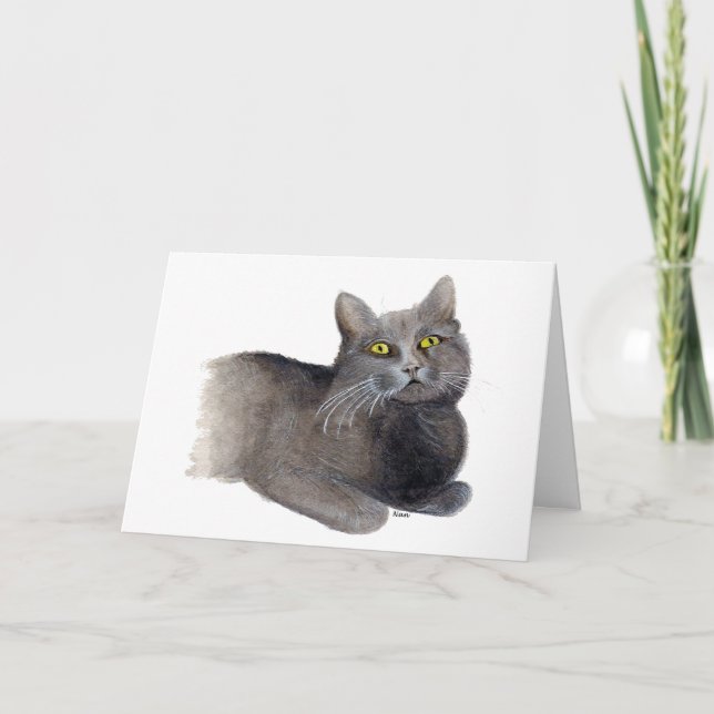 Carte de voeux Gray Cat Sympathy (Devant)