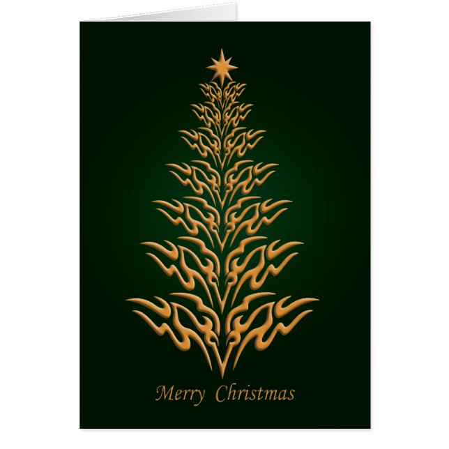 Carte de voeux Green Style Christmas Tree (Devant)