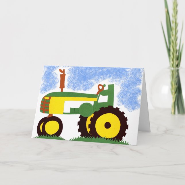 Carte de voeux Green Tractor (Devant)