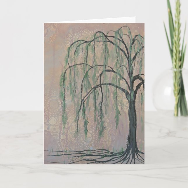 Carte de voeux Green Willow Tree (Devant)
