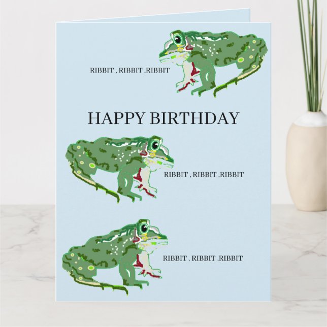 Carte de voeux : Grenouille d'anniversaire pour en (Devant)