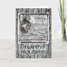 Carte de voeux Grey Squirrel Happy Holidays