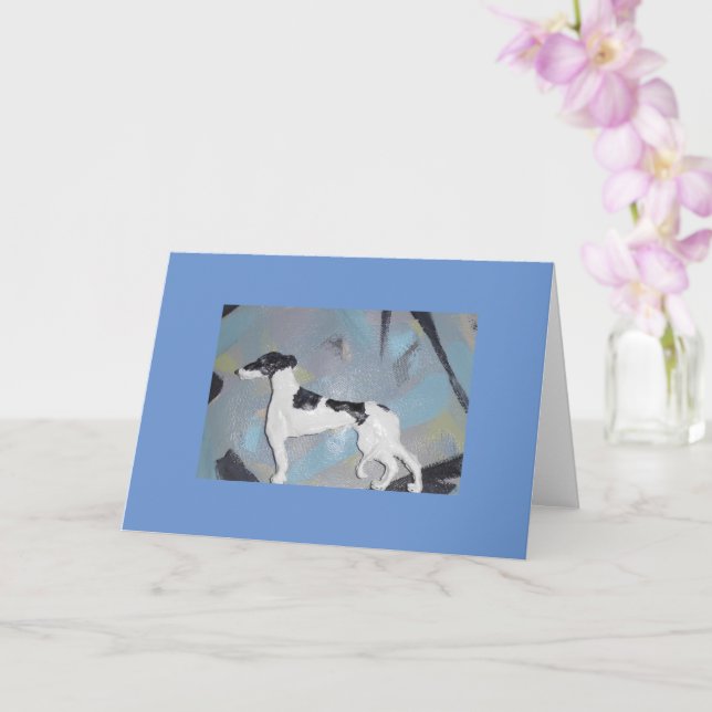 Carte de voeux Greyhound vierge (Orchidée)