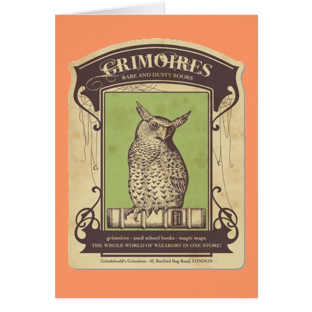 Carte de voeux Grimoires Owl (Devant)
