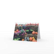 Carte de vœux Halloween automne citrouilles d'auto