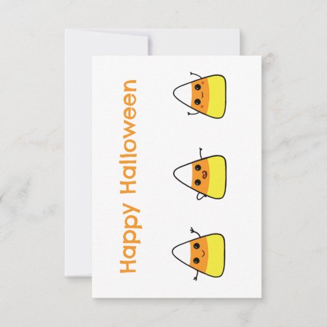 Carte de voeux Halloween Candy Corn mignonne (Devant)