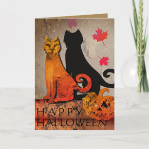 Carte de voeux Halloween Cat