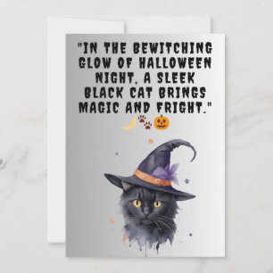 Carte de voeux Halloween Chat noir