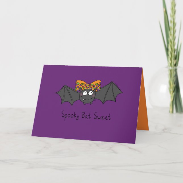 Carte de vœux Halloween - Chauve-souris Spooky Swe (Devant)