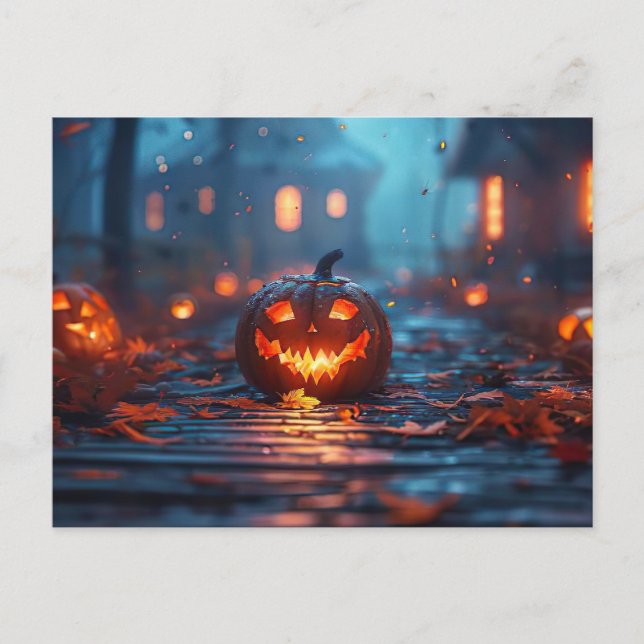 Carte de voeux Halloween citrouille déplaisant (Devant)