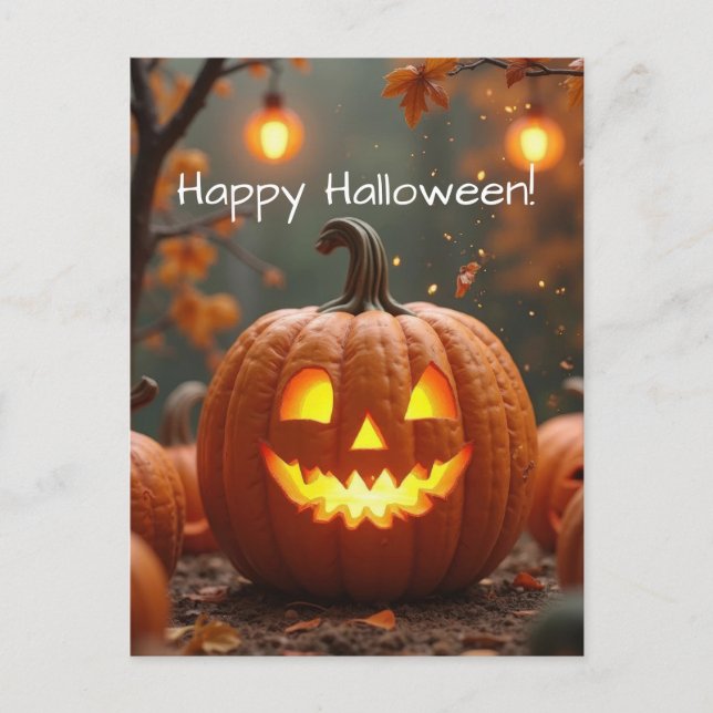 Carte de voeux Halloween citrouille déplaisant (Devant)
