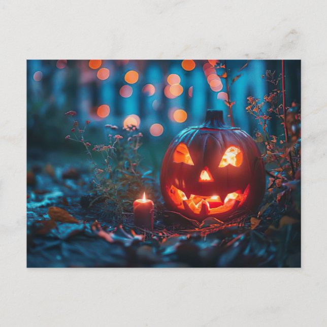 Carte de voeux Halloween citrouille déplaisant (Devant)