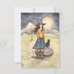 Carte de vœux Halloween de nuit au clair de lune