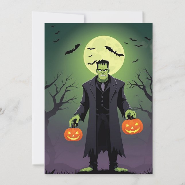 Carte de vœux Halloween Frankenstein (Devant)