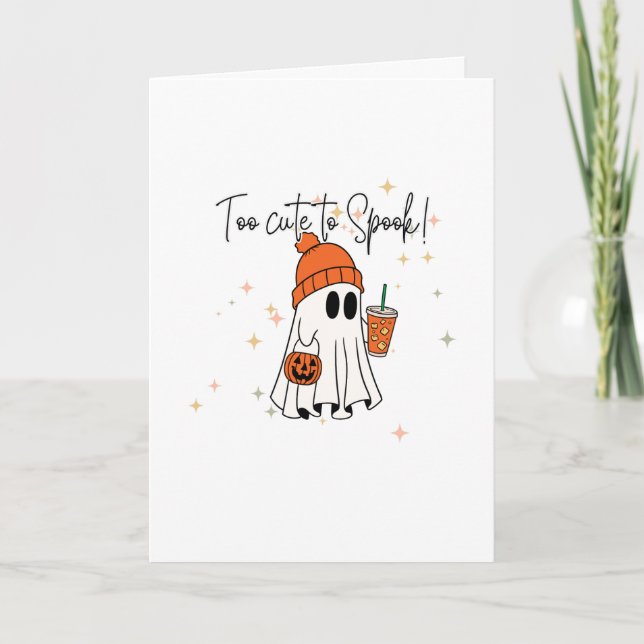 Carte de voeux Halloween Ghost, Trop mignon pour p (Devant)