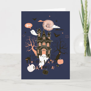 Carte de voeux Halloween Haunted House