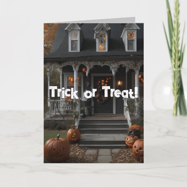 Carte de vœux Halloween pour un jeu de friandises  (Devant)