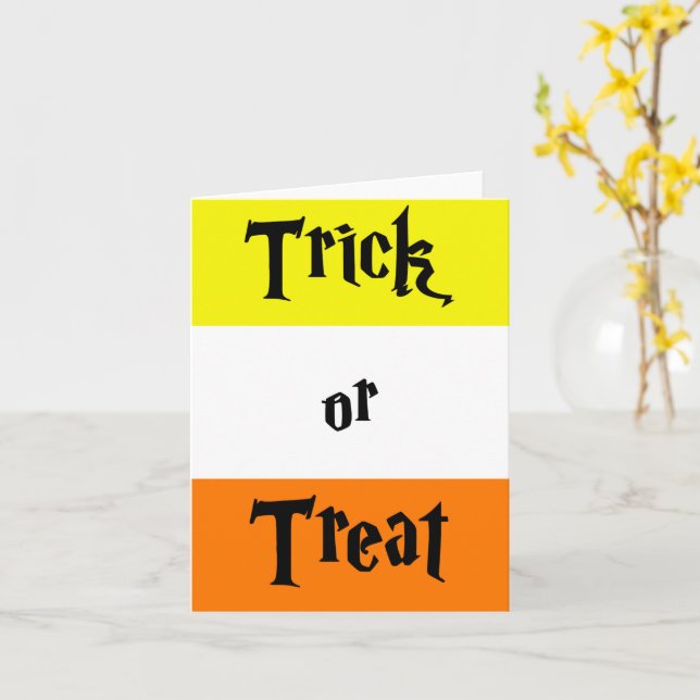Carte de vœux Halloween, Trick or Treat (Fleur jaune)