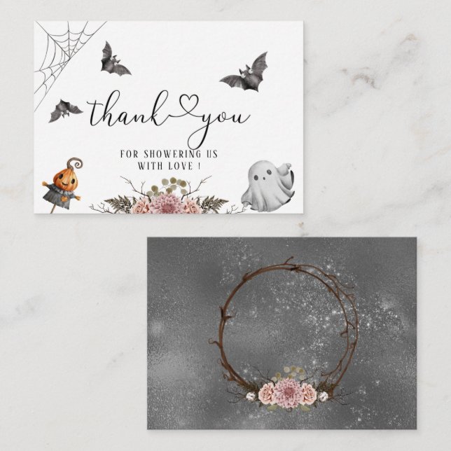 Carte de vœux Halloween Un Petit Boo (Devant / Derrière)
