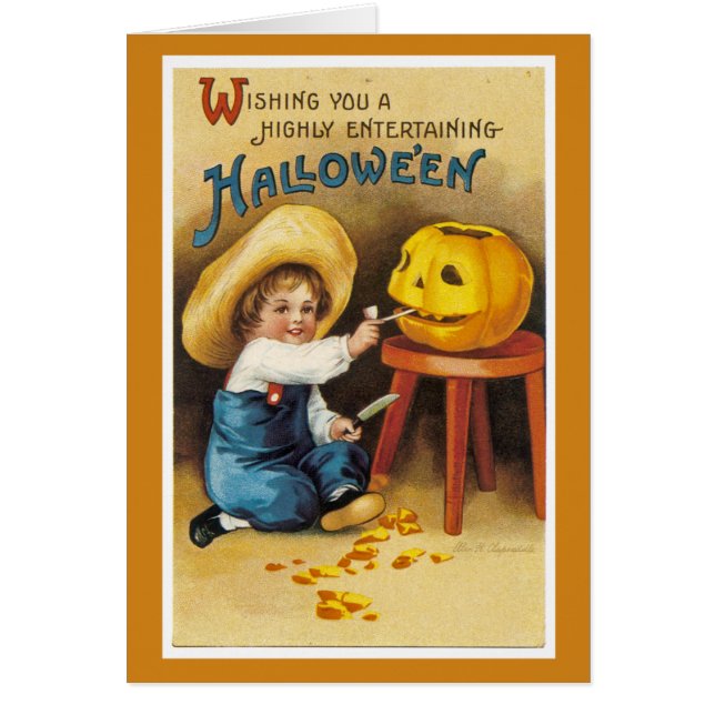 Carte de voeux Halloween vintage (Devant)