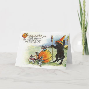 Carte de voeux Halloween vintage
