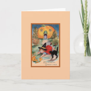 Carte de voeux Halloween vintage