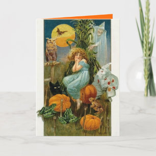 Carte de voeux Halloween vintage