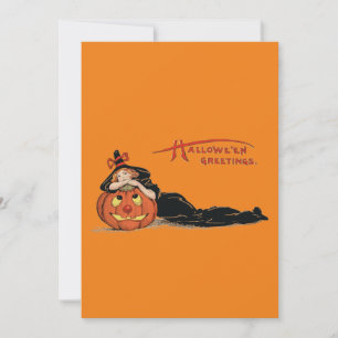 Carte de voeux Halloween Witch Art Vintage