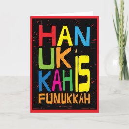 Carte de voeux "Hanoukka is Funukkah" avec envelop