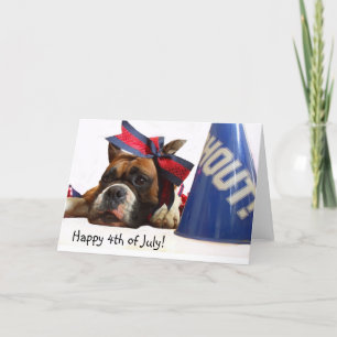 Carte de voeux Happy 4 juillet Boxer